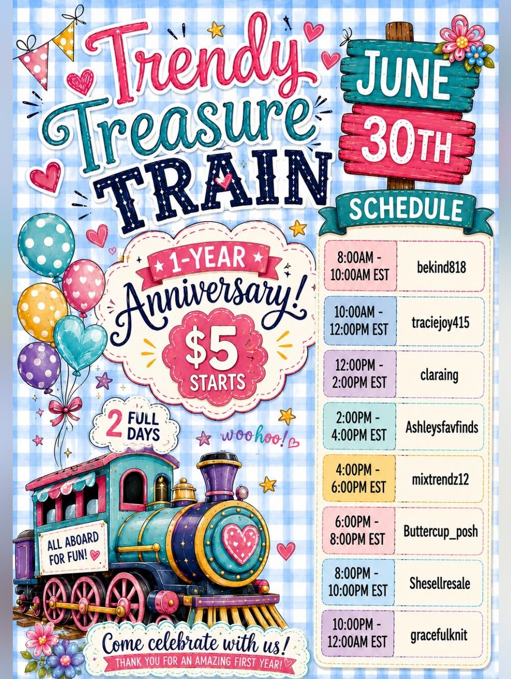 Live 5/26 - $5 Trendy Treasures Train Raid The Rails - Picture 5 of 5